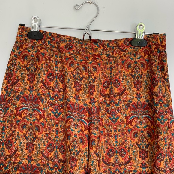 ZARA ORANGE PAISLEY FLOWY PANTS - Picture 9 of 9